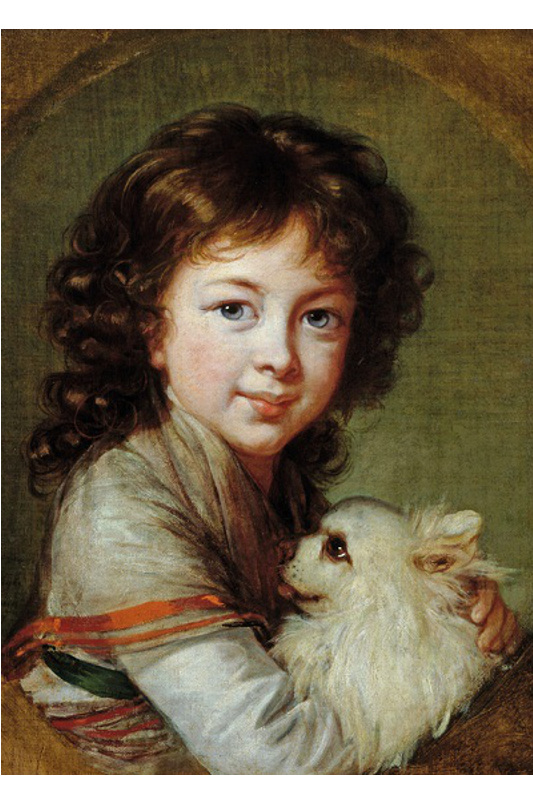 Wnuczka Stanisława Augusta Poniatowskiego uwieczniona została z królewskim psem – Kiopkiem.